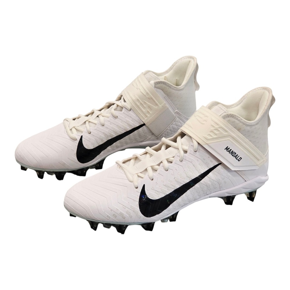 Nike Alpha Menace Custom Football Cleats White Mens 11.5 CT6704-991